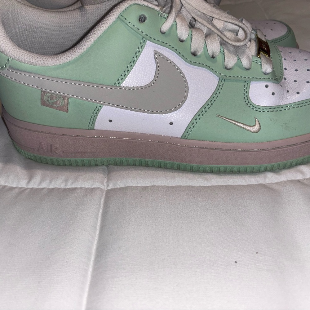 Nike Air Force 1 Low Mint Green and White Sneakers